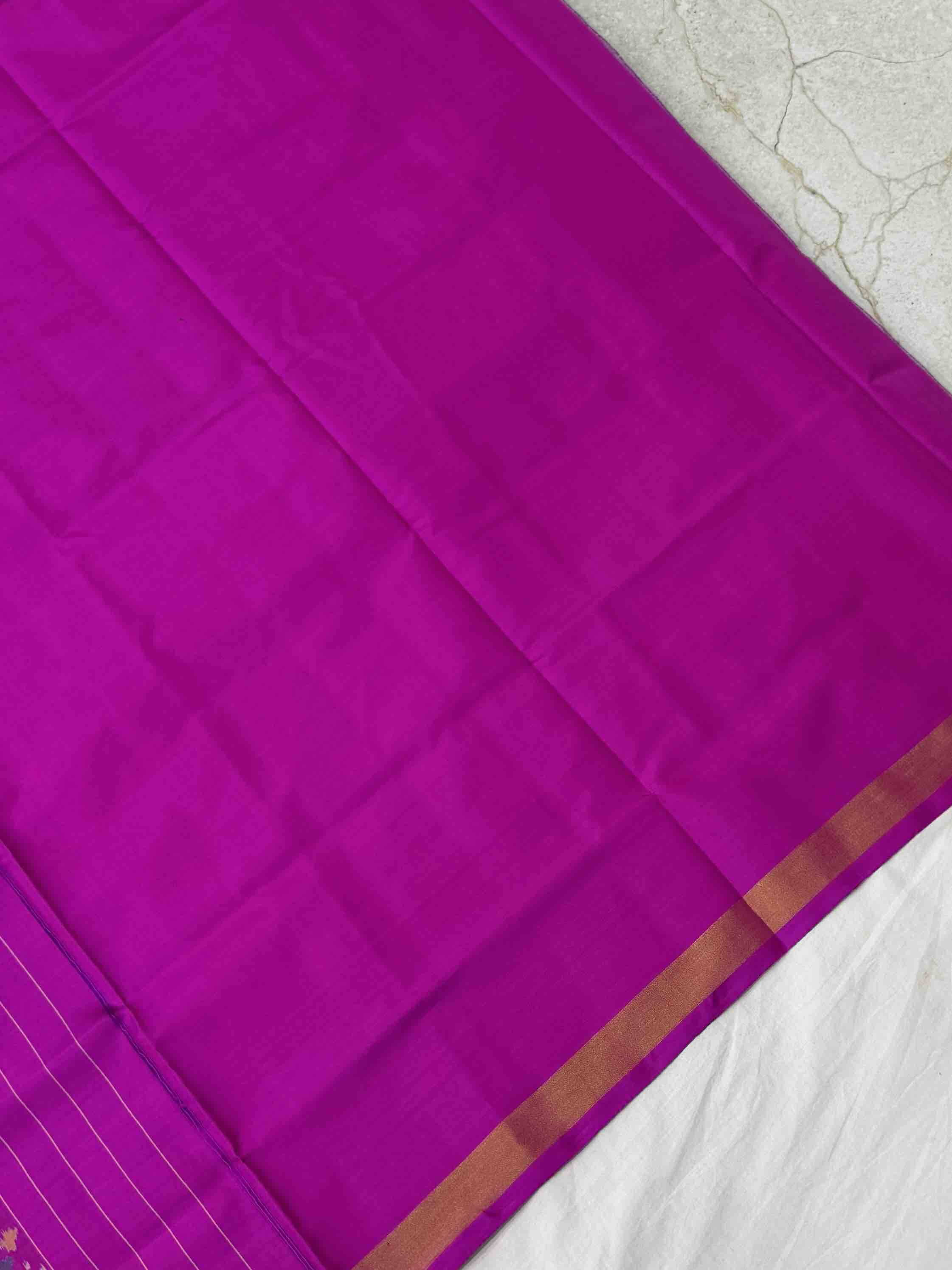 Pink & Deep Purple Chokhta Bhat Patola Saree