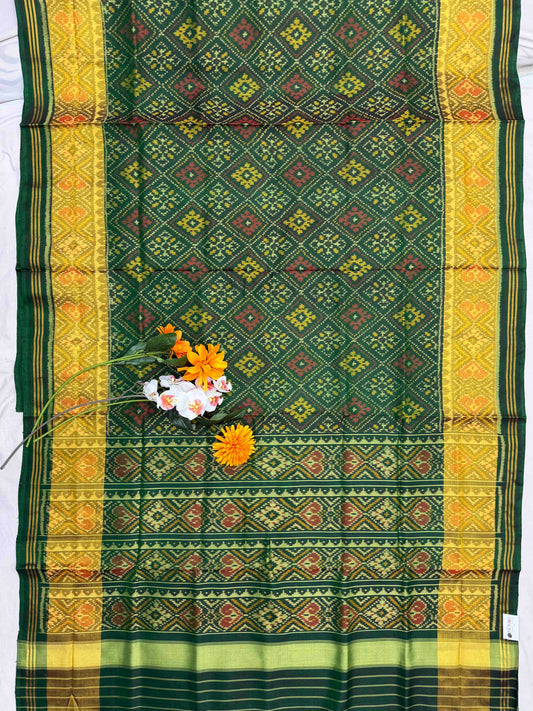 Green chandabhat Tissue Border Rajkot Patola