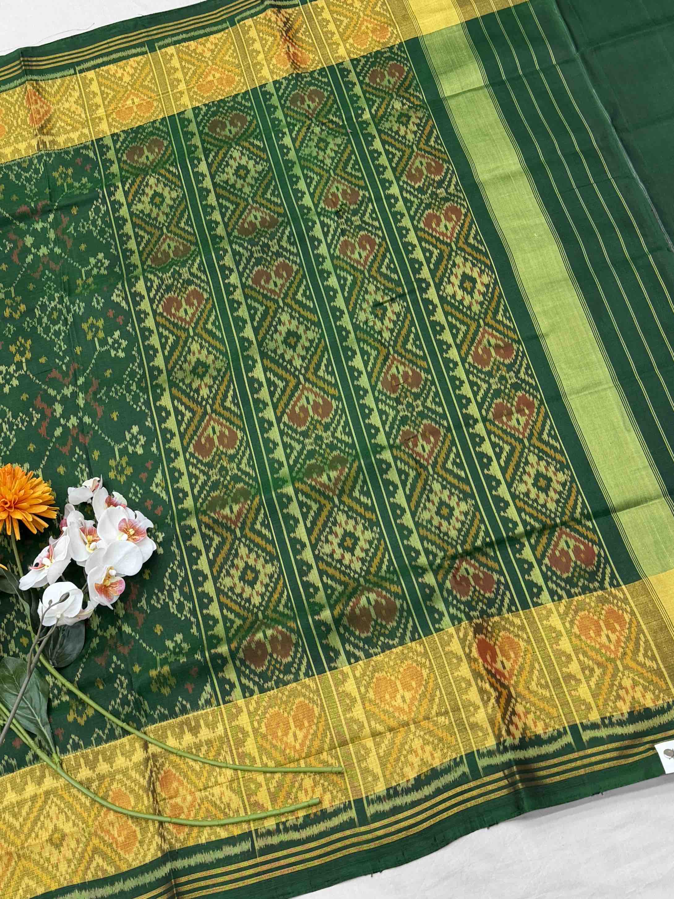 Green Navaratan Tissue border Rajkot Patola Saree