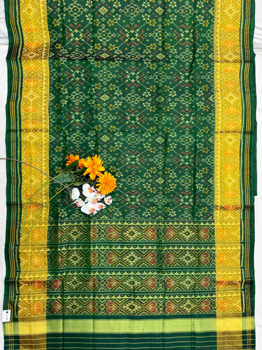 Green Navaratan Tissue border Rajkot Patola Saree
