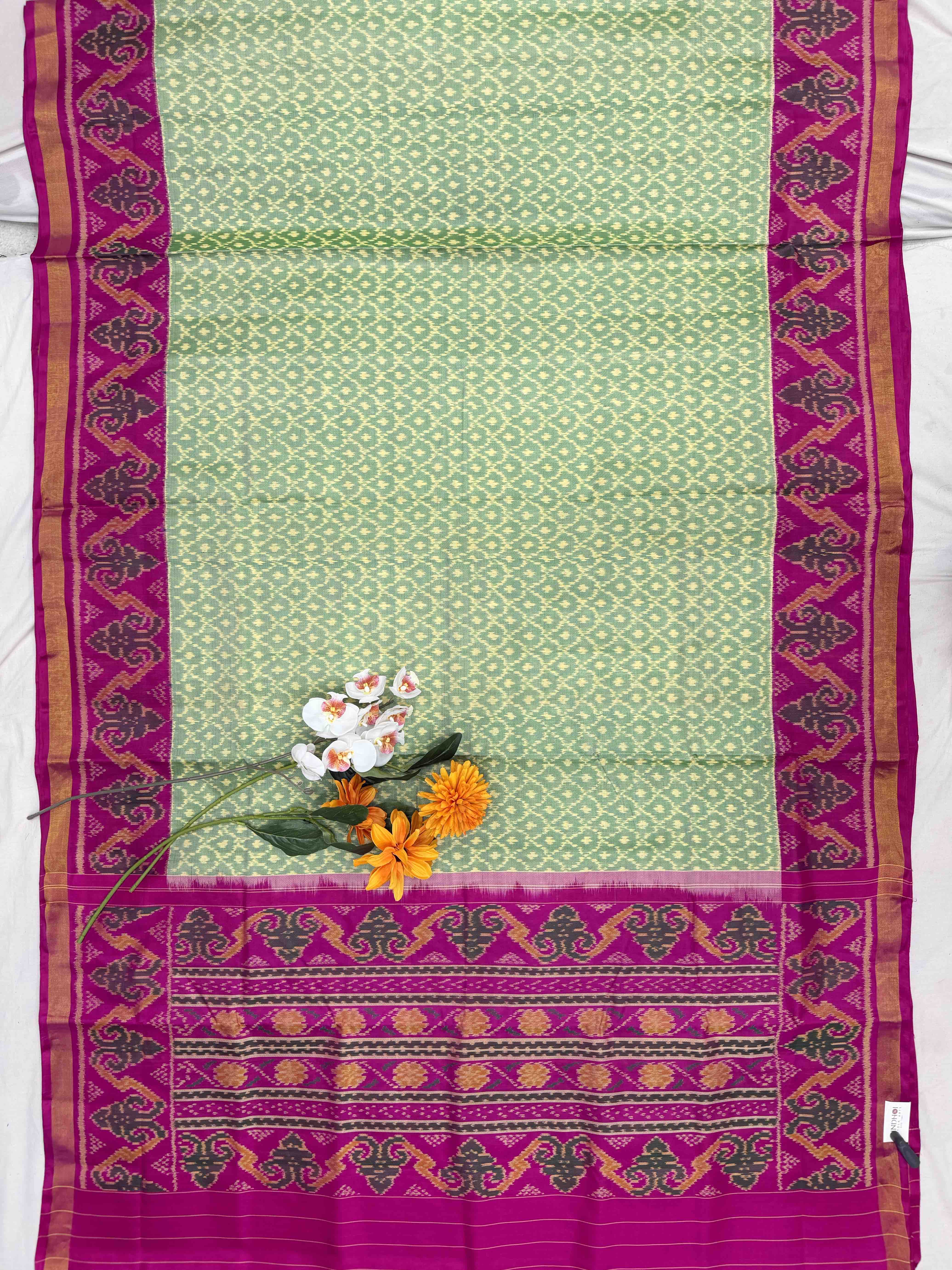 Pink & light Green Rajkot Patola Saree