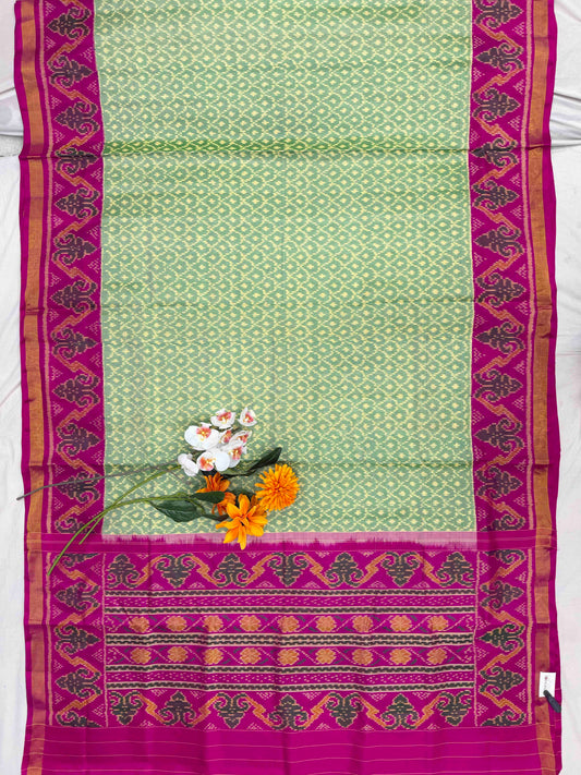 Pink & light Green Rajkot Patola Saree