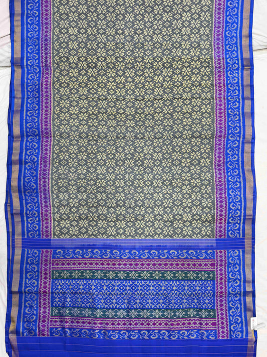 Blue & Grey Designer Rajkot Patola Saree
