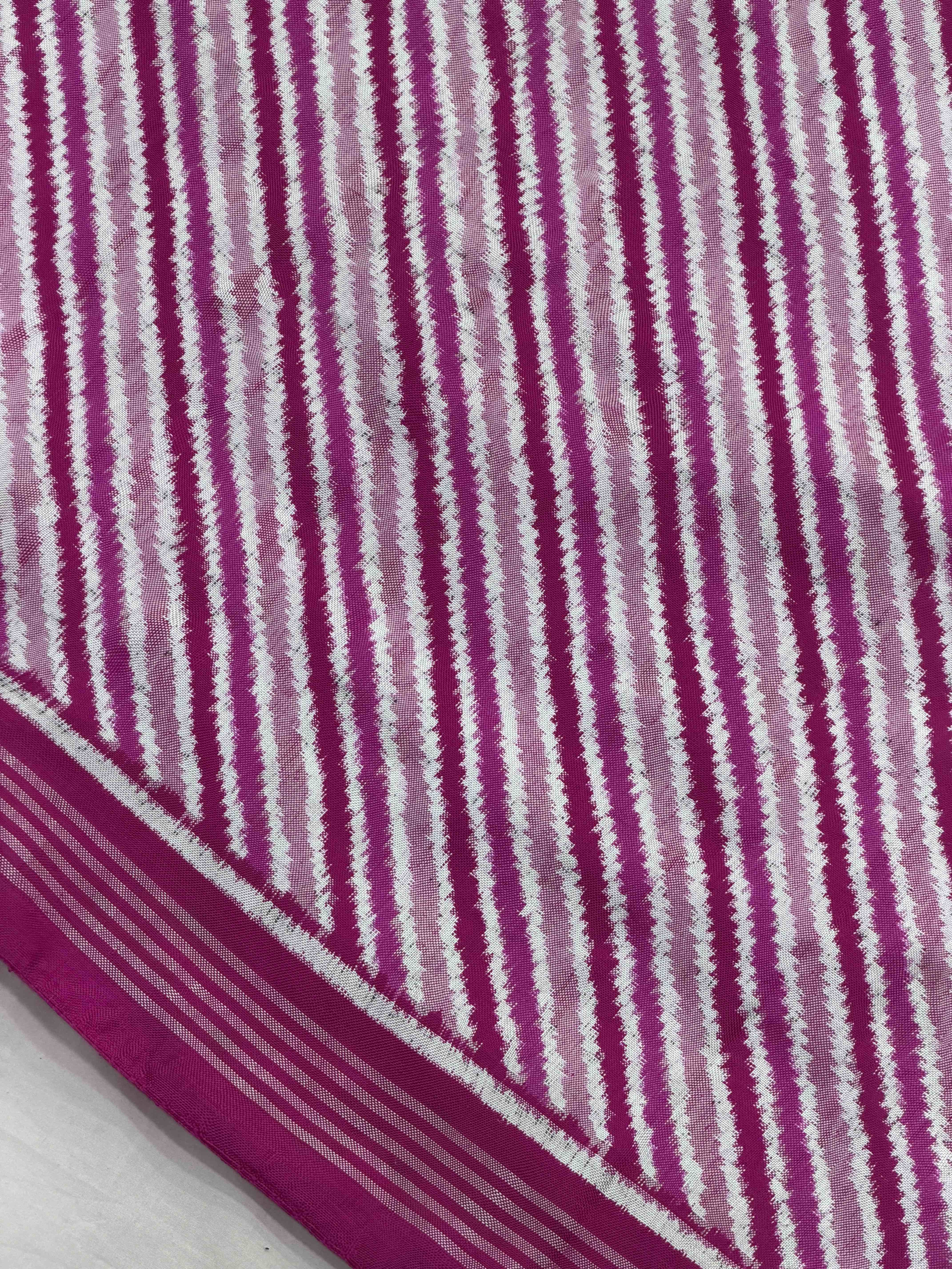 Tri colours of pink Laheriya Double Ikat Patan Patola Saree