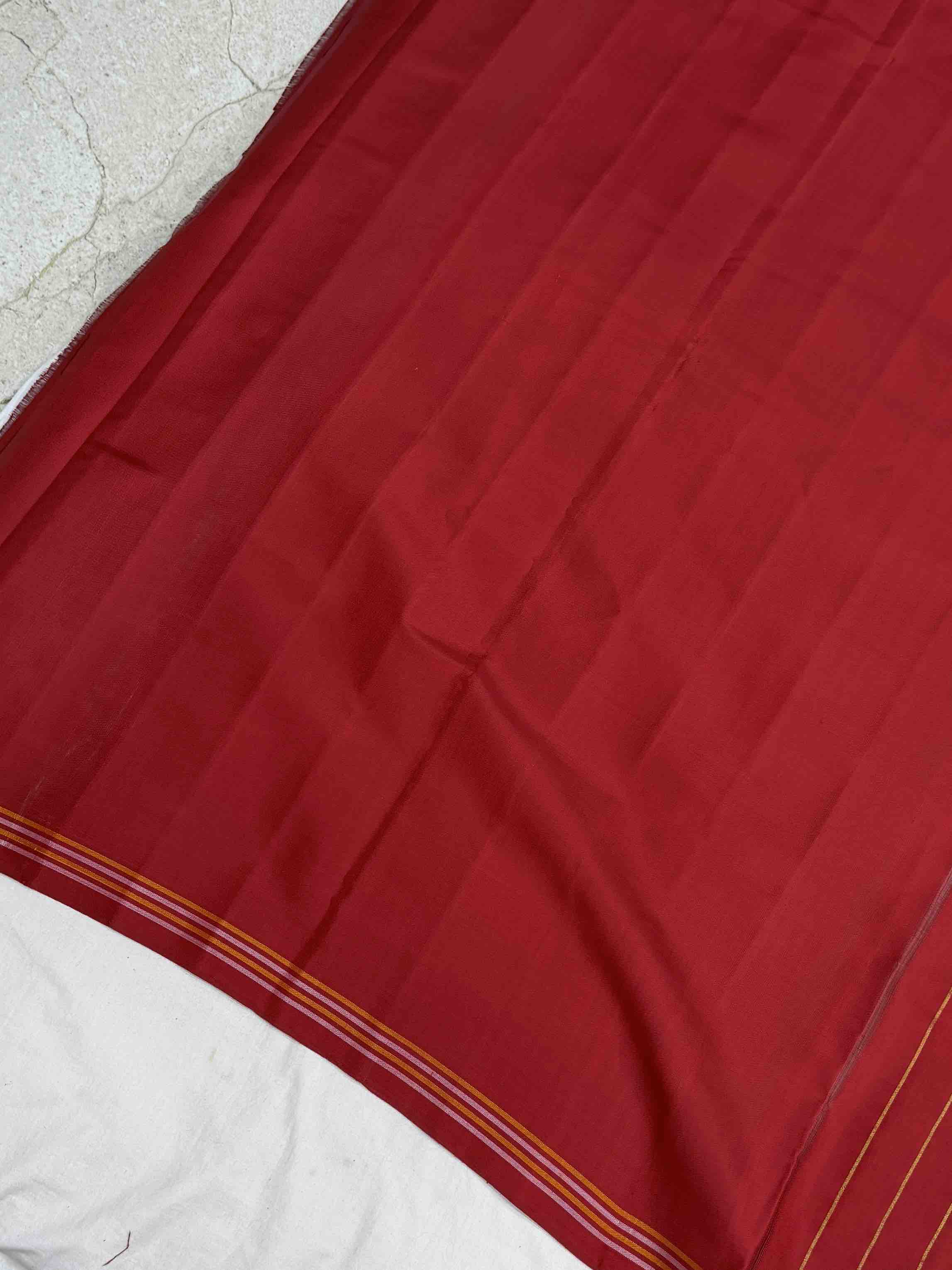 Maroon brown Narikunj single ikat Patola saree