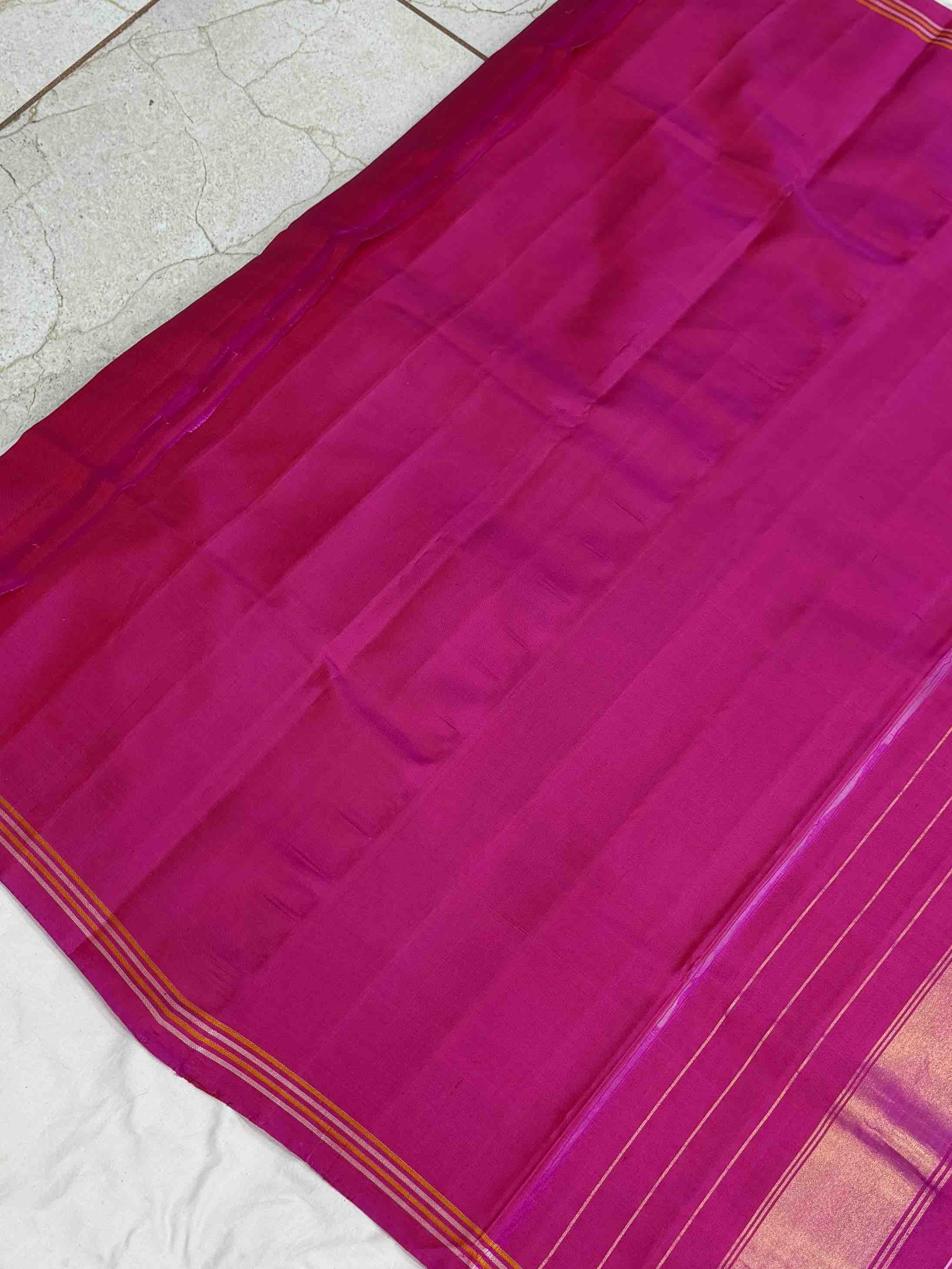 Pink laheirya style Narikunj Single ikat Patola Saree