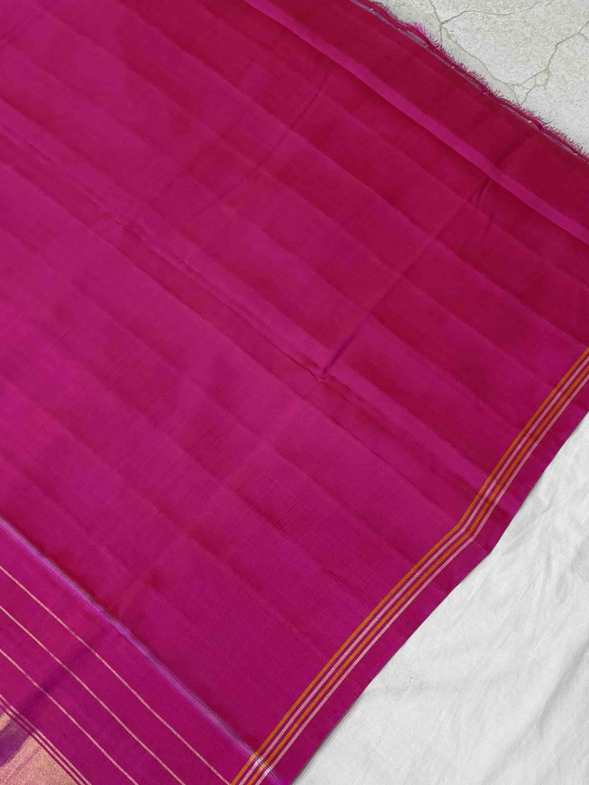 Pink navaratan Narikunj single ikat Patola Saree