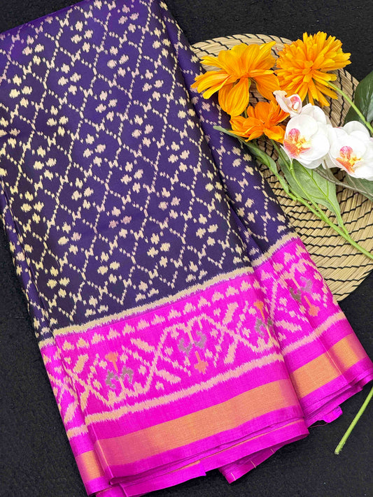 Blue & Pink Fancy Patola Saree