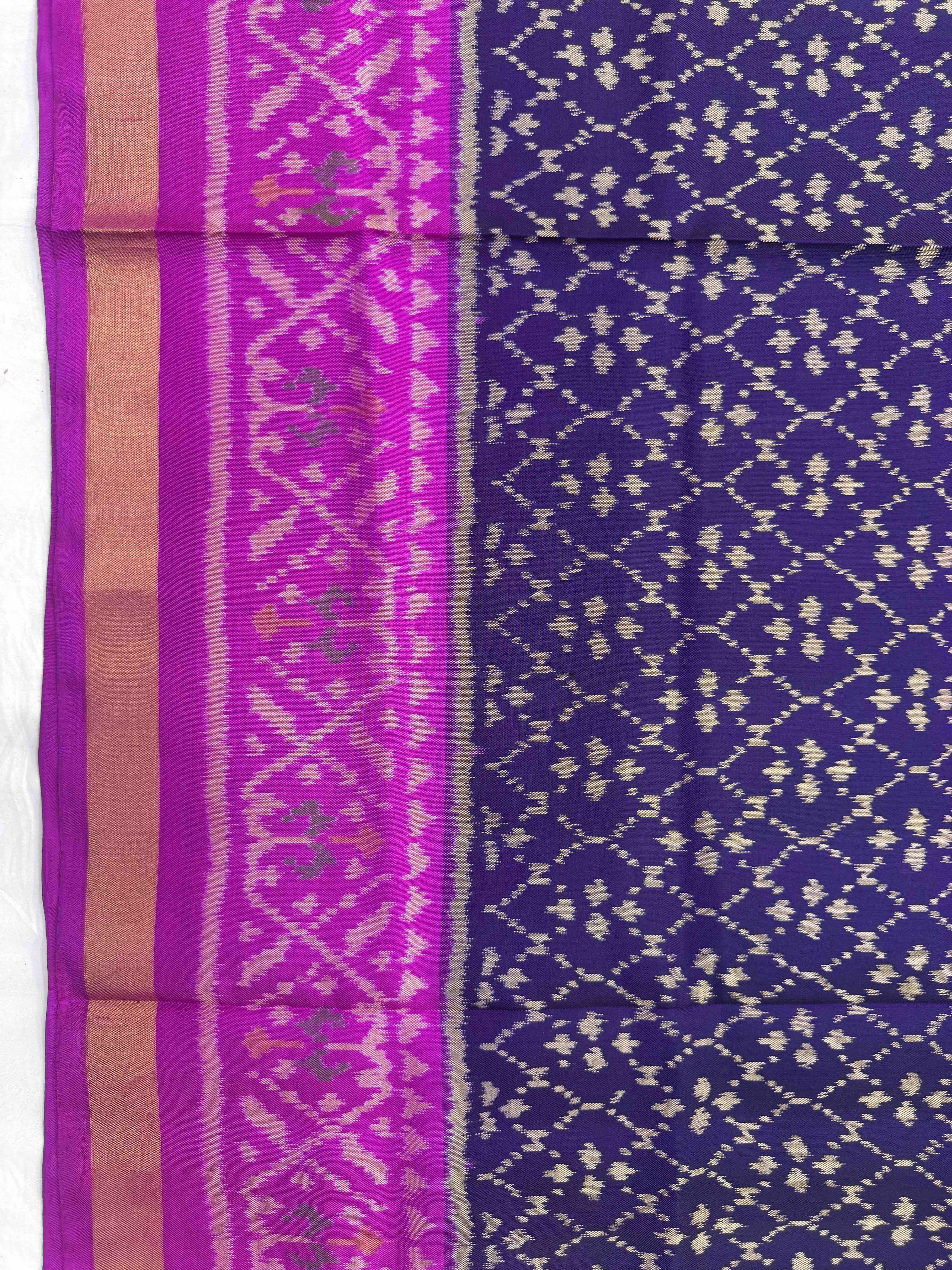 Blue & Pink Fancy Patola Saree