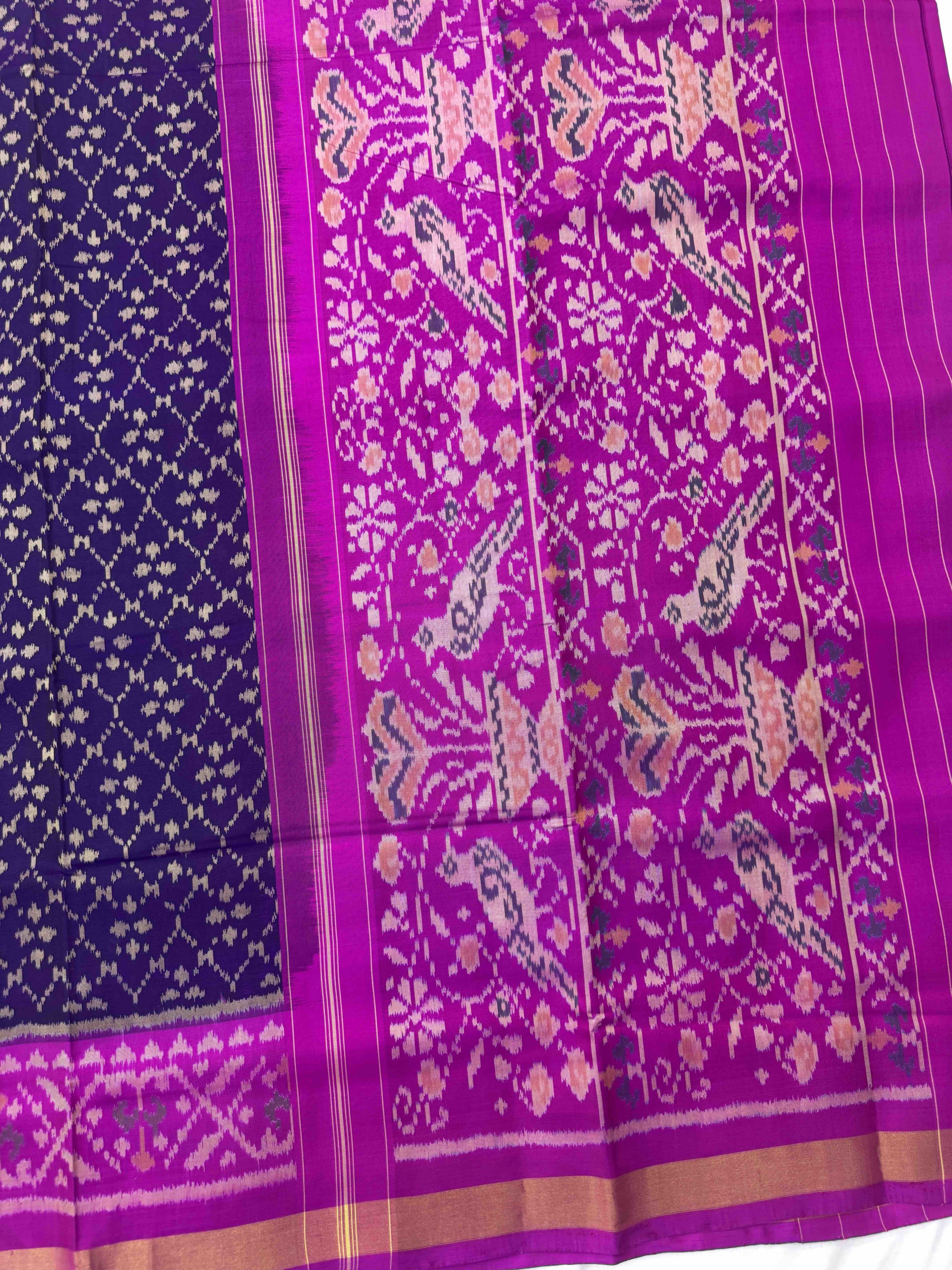 Blue & Pink Fancy Patola Saree