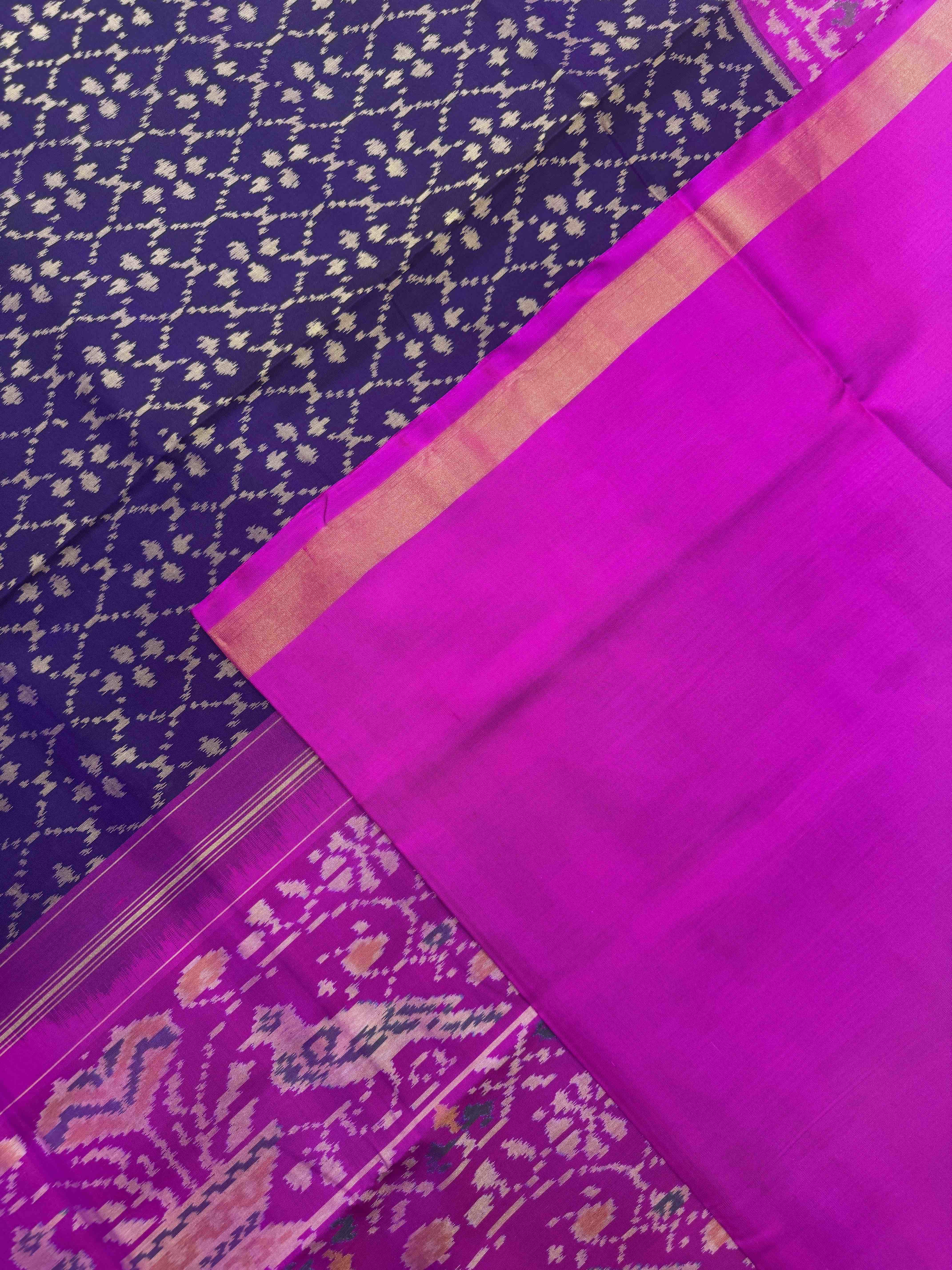 Blue & Pink Fancy Patola Saree