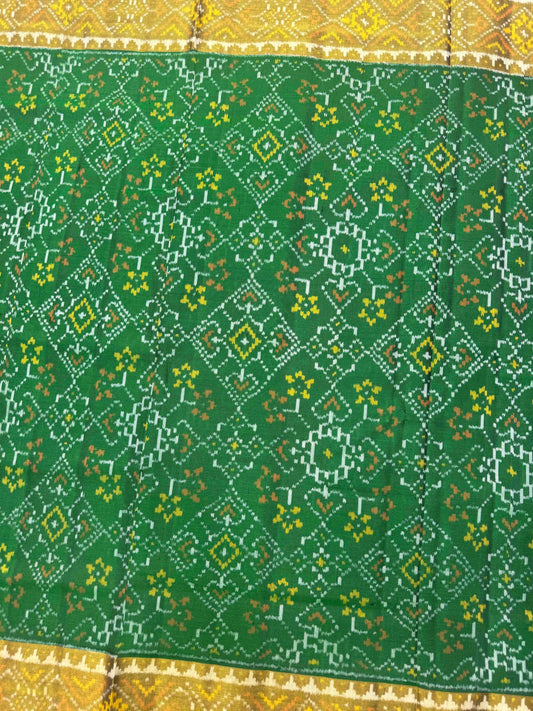 Green & Red Manekchowk Navratan Mix Patola Saree