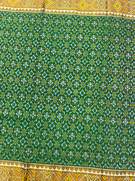 Green & Red Buttonful Patola Saree