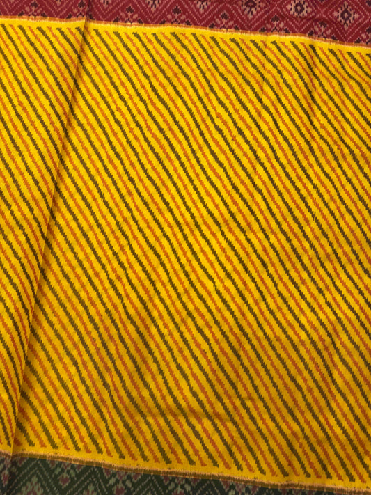Yellow Ganga Jamuna Lining Patola Saree
