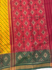 Yellow Ganga Jamuna Lining Patola Saree