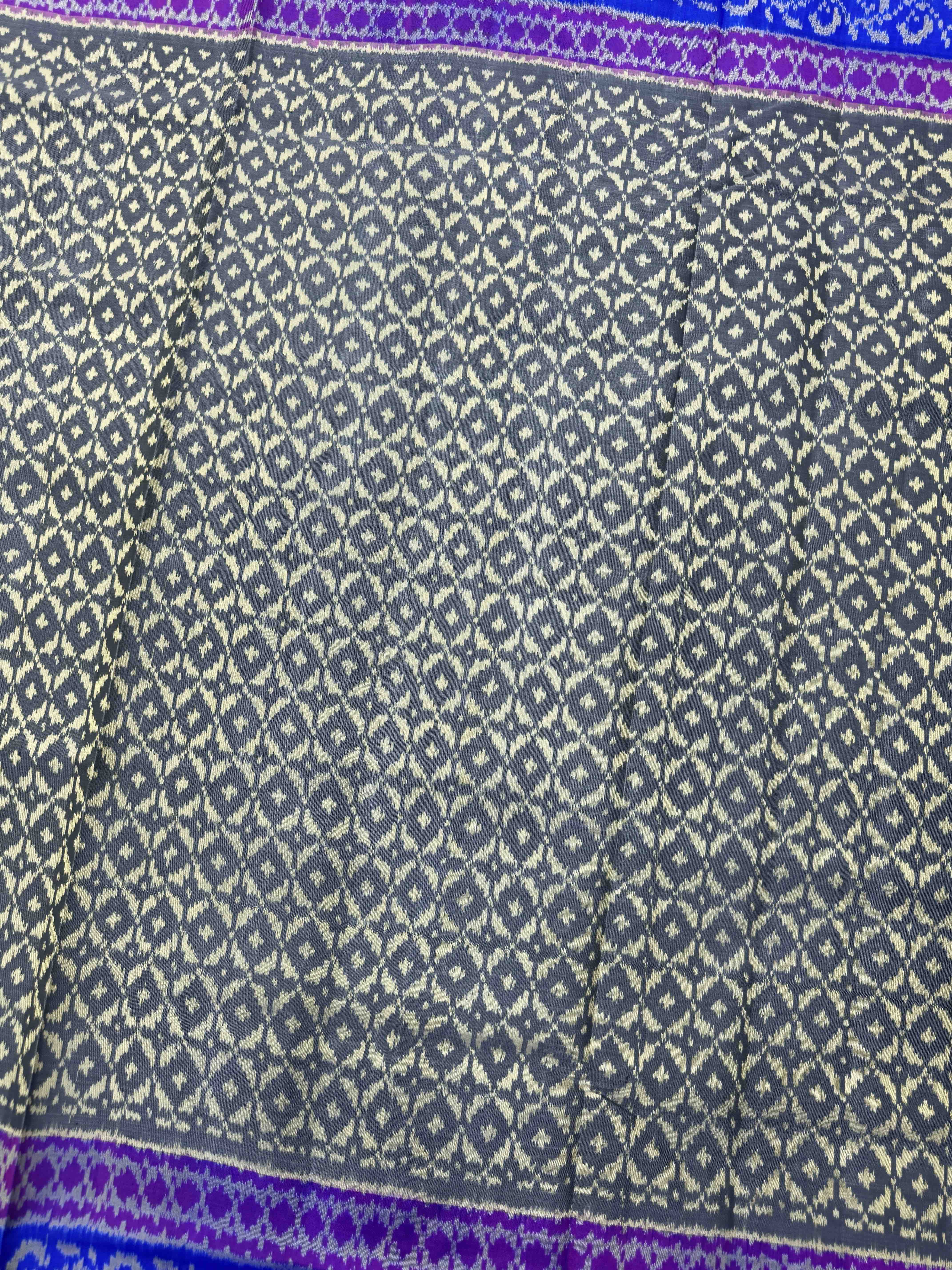 Blue & Grey Designer Patola Saree