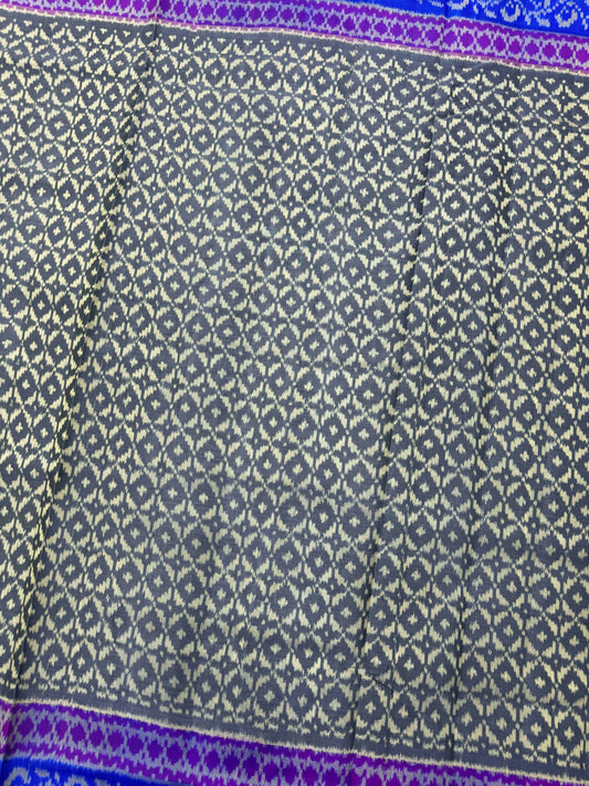 Blue & Grey Designer Patola Saree