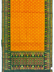 Yellowish Golden & Green Fancy Patola Saree