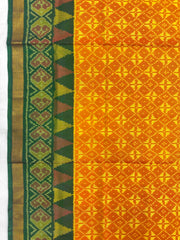 Yellowish Golden & Green Fancy Patola Saree