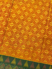 Yellowish Golden & Green Fancy Patola Saree