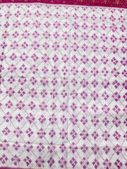 White & Pink Fancy Patola Saree