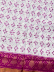 White & Pink Fancy Patola Saree