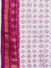 White & Pink Fancy Patola Saree