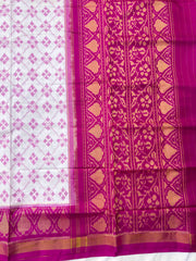 White & Pink Fancy Patola Saree