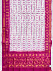 White & Pink Fancy Patola Saree