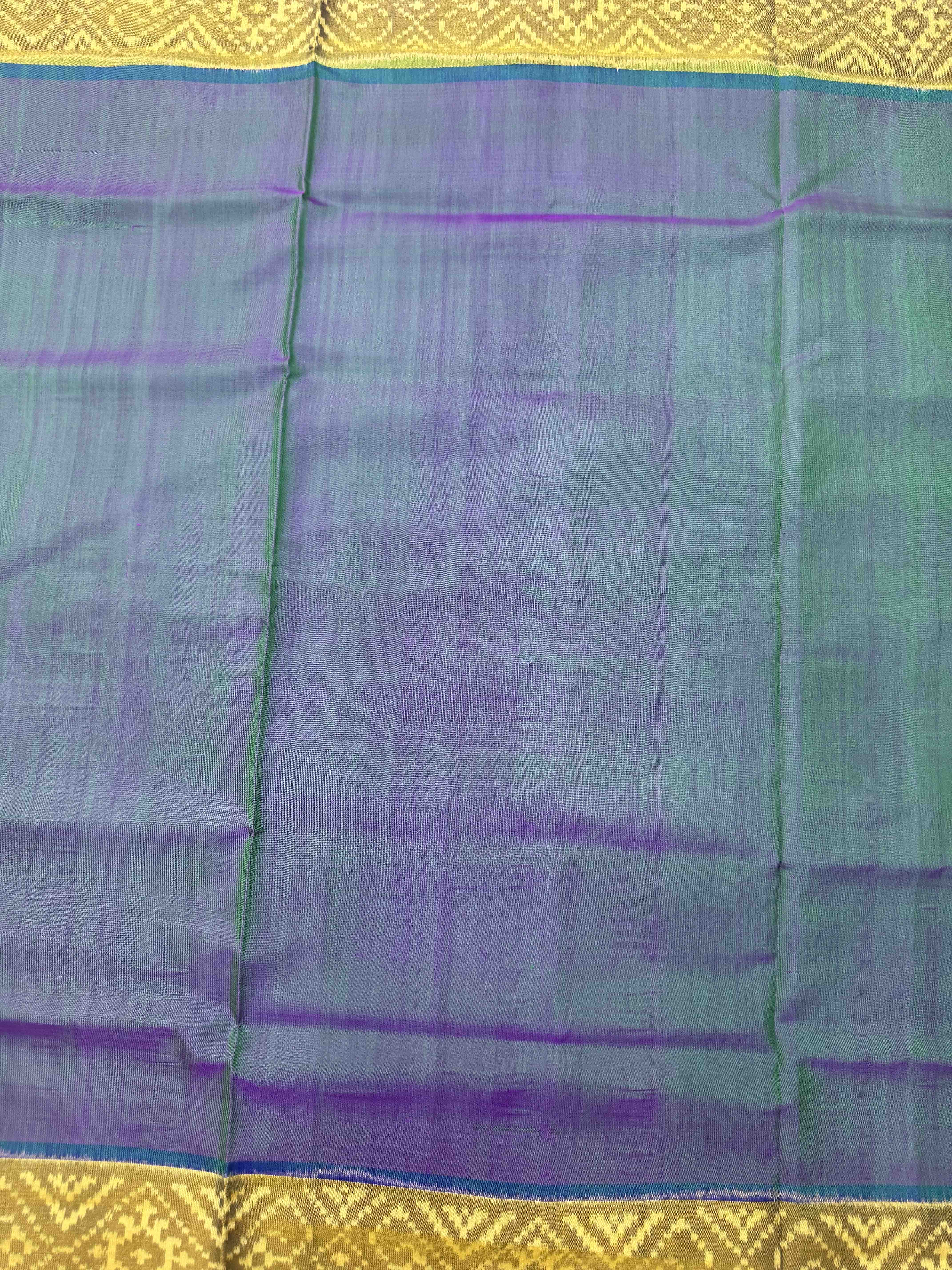 Peacock & Blue Plain Patola Saree