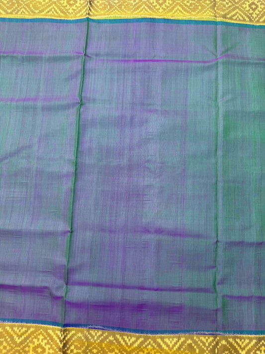 Peacock & Blue Plain Patola Saree