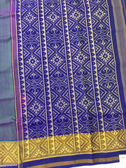 Peacock & Blue Plain Patola Saree