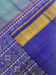 Peacock & Blue Plain Patola Saree