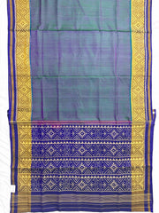 Peacock & Blue Plain Patola Saree