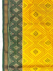 Yellow Ganga Jamuna Bandhani Booty Design Patola Saree