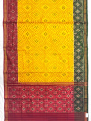Yellow Ganga Jamuna Bandhani Booty Design Patola Saree