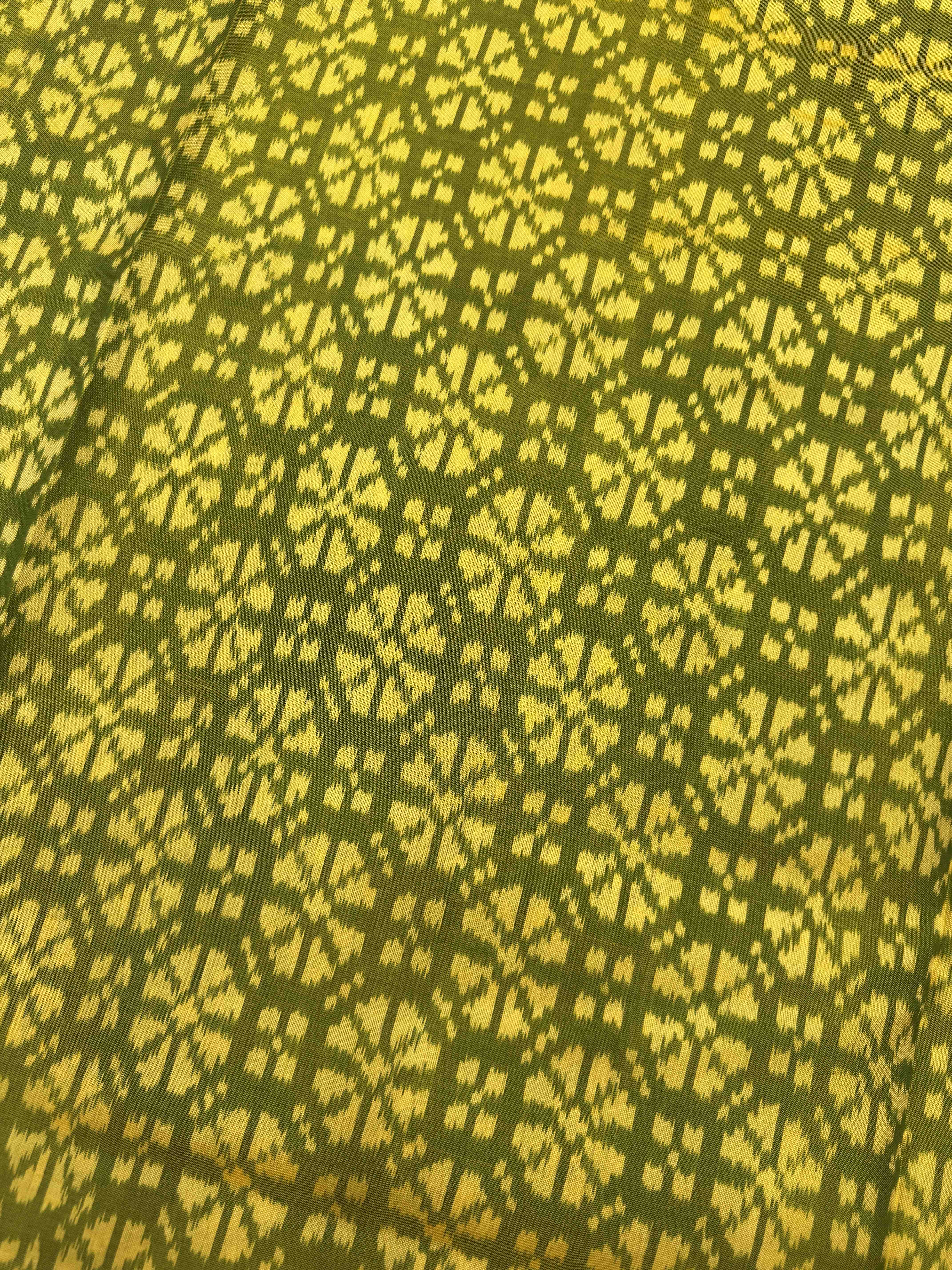 Parrot Green & Blue Fancy Flower Patola Saree