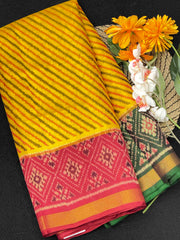 Yellow Ganga Jamuna Lining Patola Saree