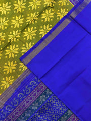 Parrot Green & Blue Fancy Flower Patola Saree