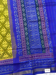 Parrot Green & Blue Fancy Flower Patola Saree