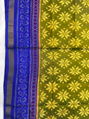 Parrot Green & Blue Fancy Flower Patola Saree