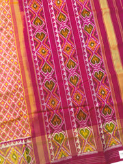 Peach & Pink Boody Design Patola Saree