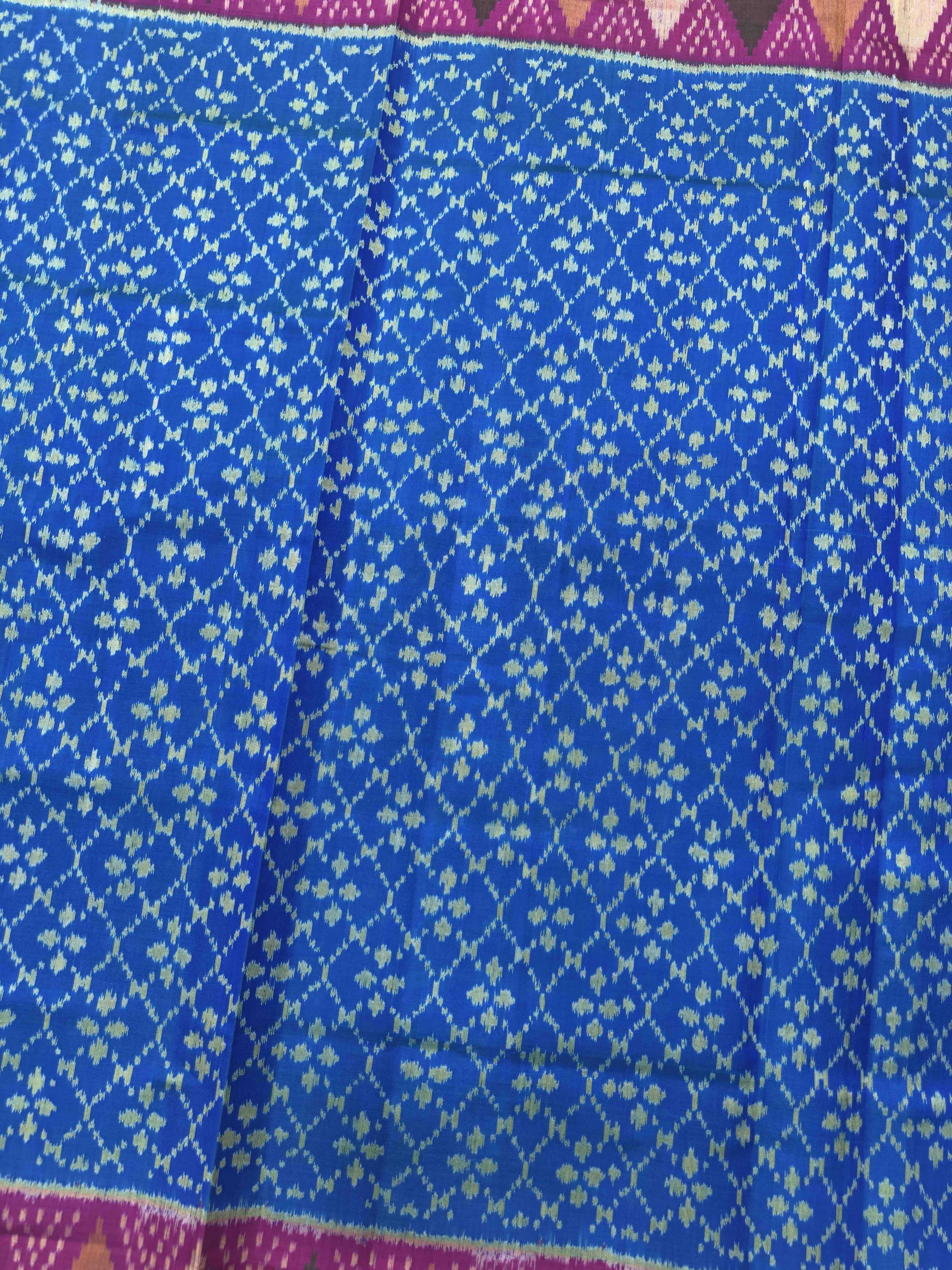 Sky Blue & Pink Fancy Patola Saree
