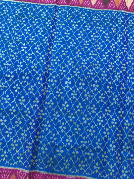 Sky Blue & Pink Fancy Patola Saree