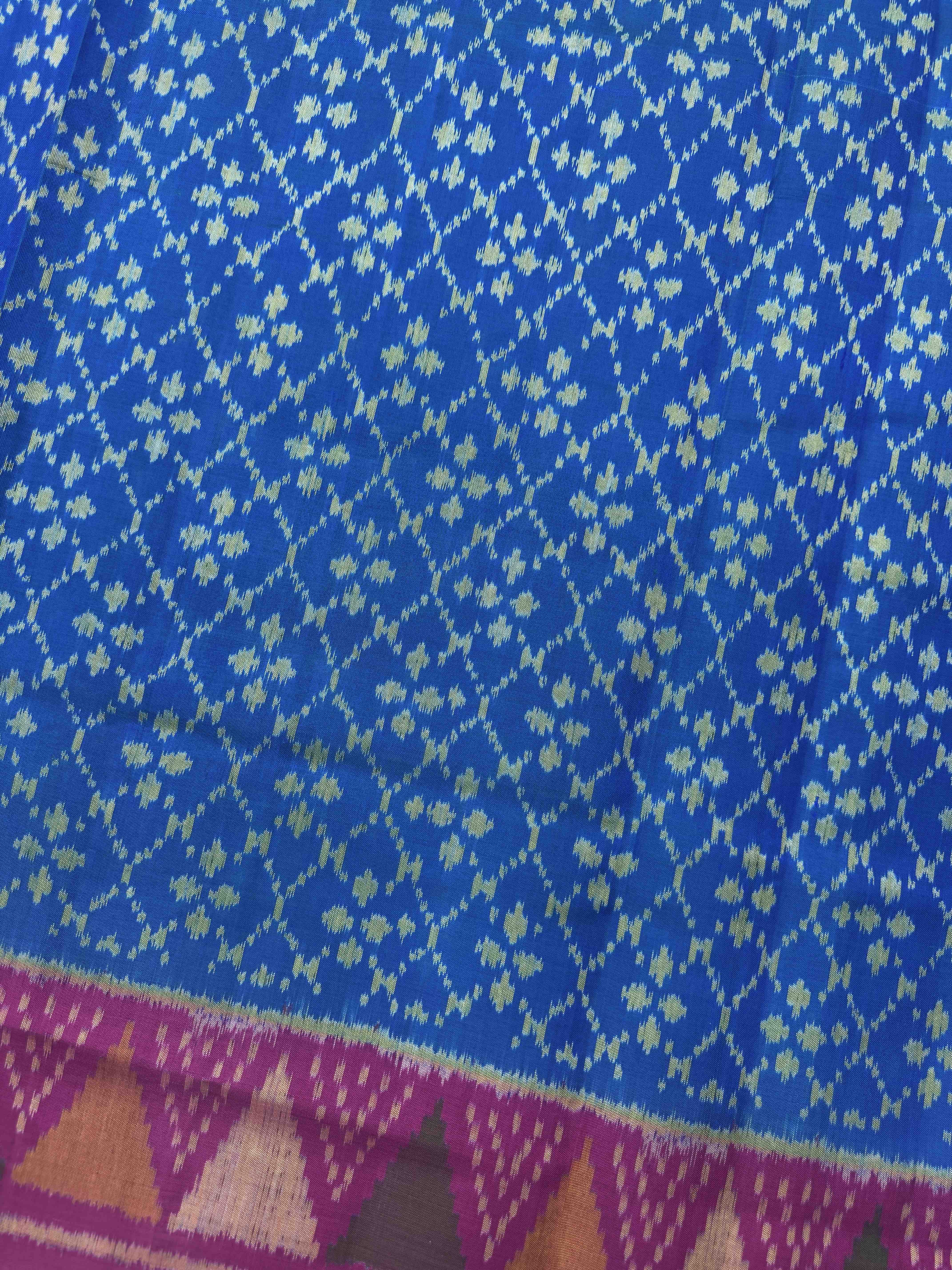 Sky Blue & Pink Fancy Patola Saree