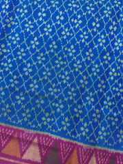 Sky Blue & Pink Fancy Patola Saree