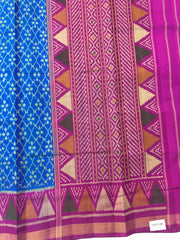 Sky Blue & Pink Fancy Patola Saree