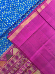 Sky Blue & Pink Fancy Patola Saree