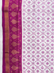 White & Pink Fancy Patola Saree