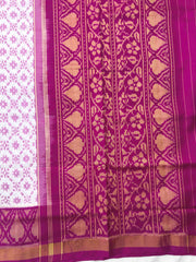 White & Pink Fancy Patola Saree